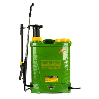 Pompa de stropit cu acumulator 2in1, PARTNERPRO PP-16SBM, 16 litri, 12V 8Ah, 3 duze
