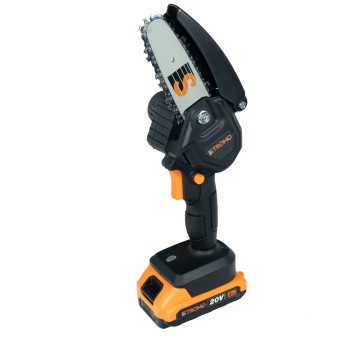Mini fierastrau cu lant pe acumulator, STROMO AAS20, 20V, 2Ah, 4000RPM, 2 x lame, 2 x lanturi