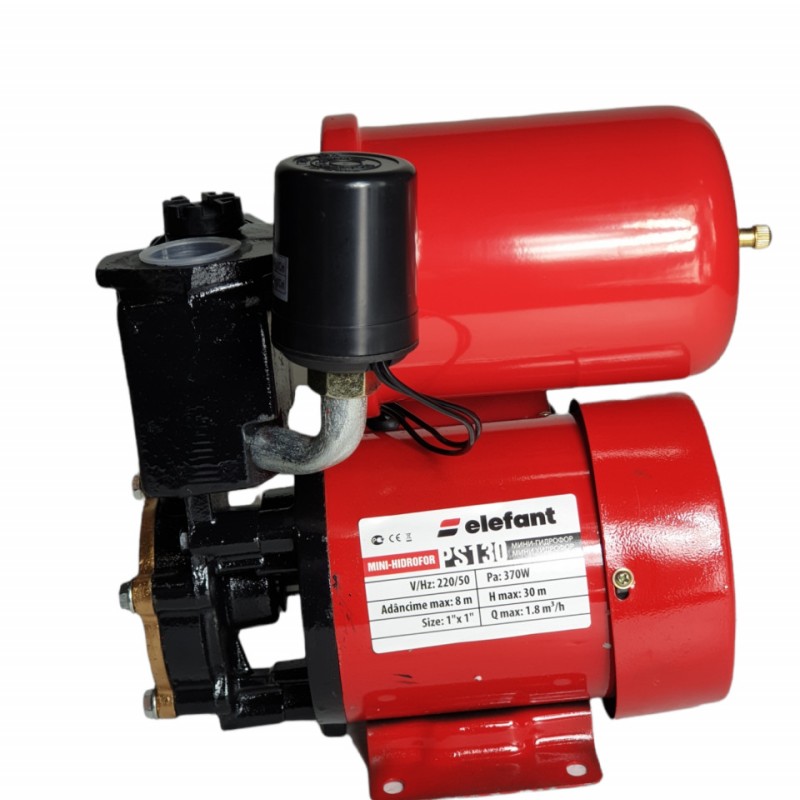 Mini hidrofor silentios pentru apa, ELEFANT PS130, 0.37 kW, 1.8 m3/h, turbina bronz, max 1.8 bari