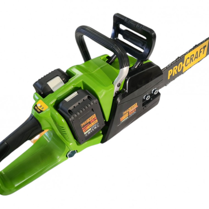 Motofierastrau electric (drujba) pe acumulatori, PROCRAFT PCA40/2, 20V, 4Ah, 11000 RPM, 2 acumulatori inclusi