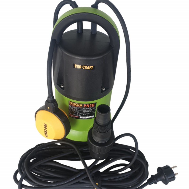Pompa submersibila de apa murdara, PROCRAFT PN18, 750W, 12500 l/h, adancime maxima 8 m