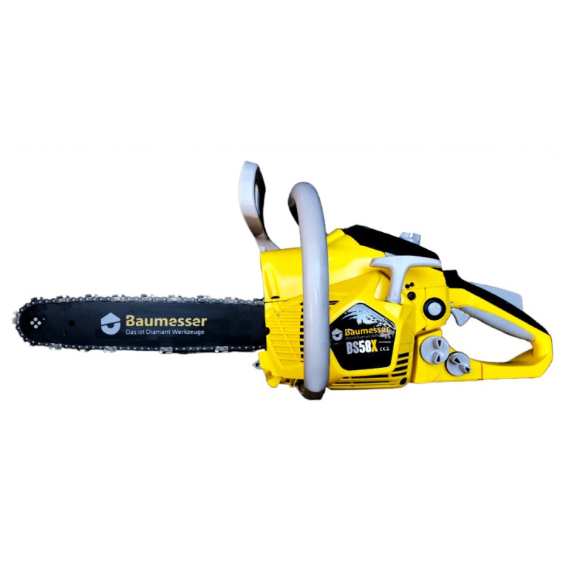 Motofierastrau (drujba) pe benzina, BAUMESSER BS58X, 2T, 4CP, 11500 RPM, 2 lame si 2 lanturi